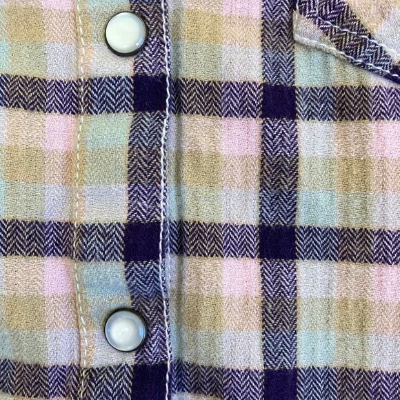 Sundance Sz M Lenora Plaid Flannel Pearl-snap Button-down Shirt Cotton Western - Picture 14 of 16